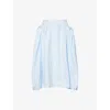 Simone Rocha Womens Baby Blue Bow Hip Flared Cotton-poplin Midi Skirt In Blue