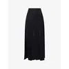 Simone Rocha Womens Black Bias Cut Multi-slit Woven Maxi Skirt In Black