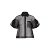 Simone Rocha Womens Black Bow Puffed-sleeves Woven Shirt In Black
