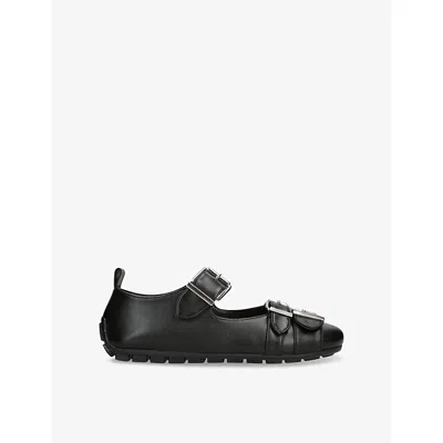 Simone Rocha Womens Buckle-embellished Leather Mary Jane Flats Black Eur 40 / 7 Uk