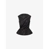 Simone Rocha Sleeveless Draped Peplum Top In Black