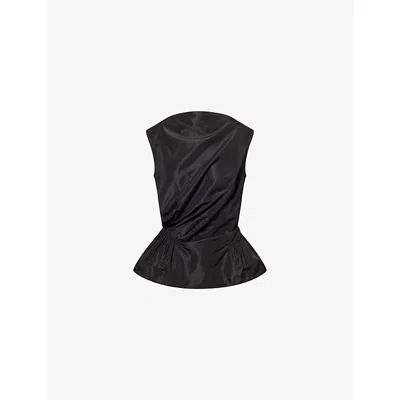 Simone Rocha Womens Black Draped Peplum Woven Top