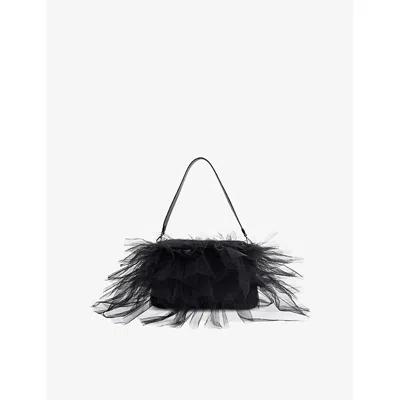 Simone Rocha Womens Frilly Tutu Tulle Shoulder Bag Black