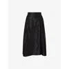 Simone Rocha Womens Black Hip Detail Flared Woven Midi Skirt In Black