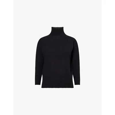 Simone Rocha Womens Black Open-back High-neck Cashmere Jumper