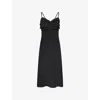 Simone Rocha Womens Black Ruffled Shoulder-straps Woven Midi Dress In Black