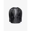 Simone Rocha Womens Black Sculpted Bow-embellished Leather Jacket In Black