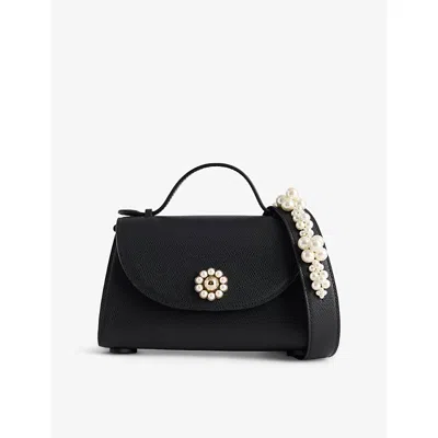 Simone Rocha Womens  Pochette Valentine Leather Crossbody Bag In Black/pearl