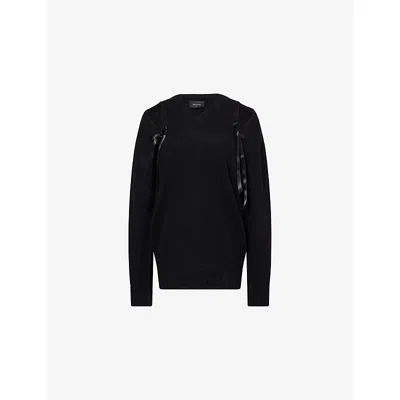 Simone Rocha Womens Bow Cut-out Cashmere Jumper Black Black Xs