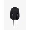 Simone Rocha Womens Charcoal Sculpted Ribbon Stretch-wool Blend Cardigan Xs In Gray