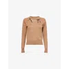 Simone Rocha Womens Chestnut Pearl Embellished Round-neck Wool And Silk Jumper