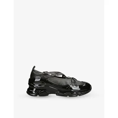 Simone Rocha Womens Dark Brown Classic Tracker Leather-trimmed Ballerina Pumps Eur 36 / 3 Uk