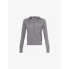 Simone Rocha Womens Charcoal Pearl Embellished Round-neck Wool And Silk Cardigan In Gray