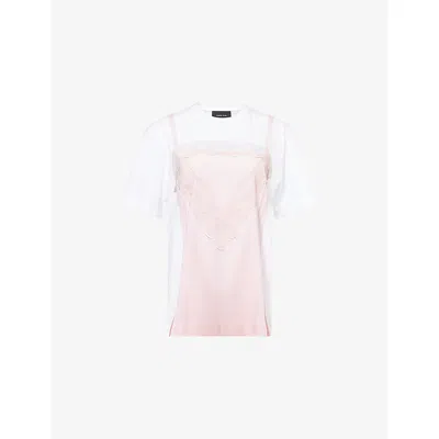 Simone Rocha Womens Graphic-print Oversized Cotton T-shirt White Soft Pink Xs