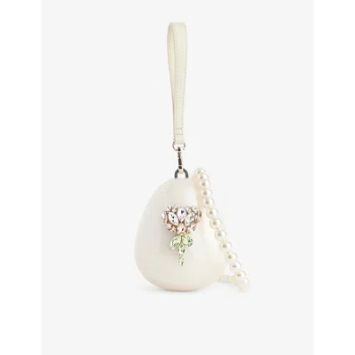 Simone Rocha Large Pearl Egg Clutch Bag In Neutrals