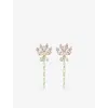 Simone Rocha Womens Pink Multi Carnation Drip Brass And Crystal Earrings In Pink Multi