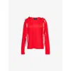 Simone Rocha Womens Red Bow-ribbon Long-sleeves Woven T-shirt In Red