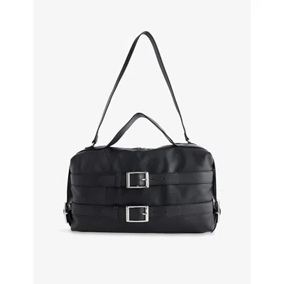 Simone Rocha Womens Black Biker Belt Leather Shoulder Bag