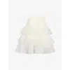 Simone Rocha Womens Mid-rise Layered Woven Midi Skirt White