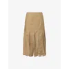 Simone Rocha Womens Stone Multi-split Cotton-blend Midi Skirt In Brown