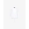 Simone Rocha Womens White Crop Lace-embroidery Cotton-poplin Shirt In White