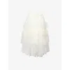 Simone Rocha Womens White Tutu Ruffled Woven Midi Skirt In White