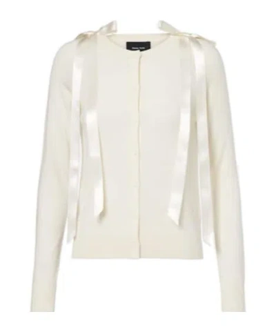 Simone Rocha Wool And Silk Cardigan In White