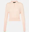 Simone Rocha Embellished Merino-silk Knit Polo Sweater In Pink