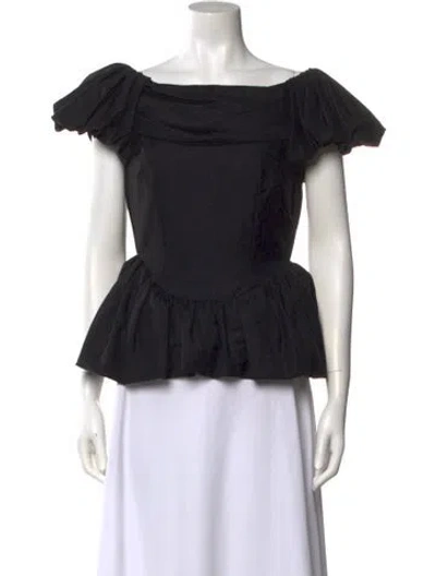 Pre-owned Simone Rocha Wool Bateau Neckline Blouse In Black