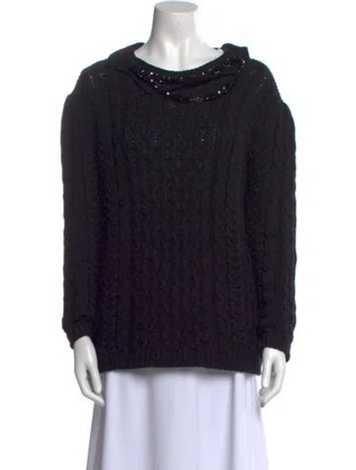 Pre-owned Simone Rocha Wool Cowl Neck Sweater In Black