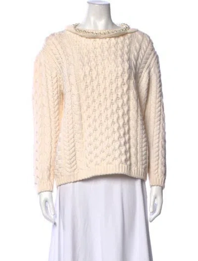 Pre-owned Simone Rocha Wool Crew Neck Sweater In Neutrals
