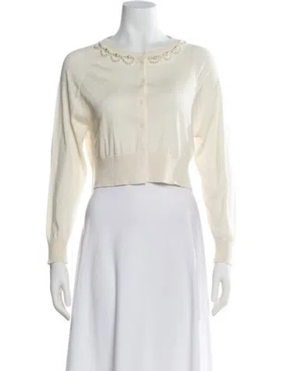 Pre-owned Simone Rocha Wool Crew Neck Sweater In White