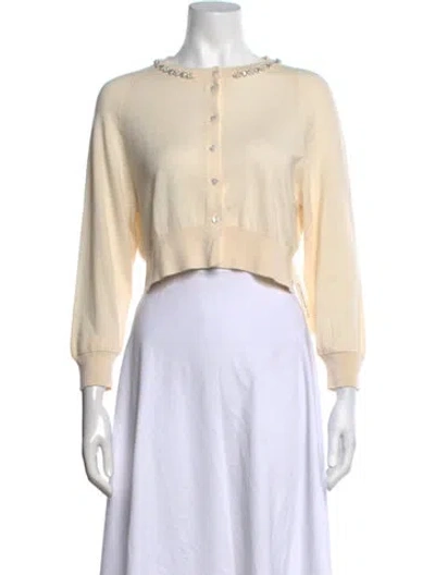 Pre-owned Simone Rocha Wool Crew Neck Top In Neutrals