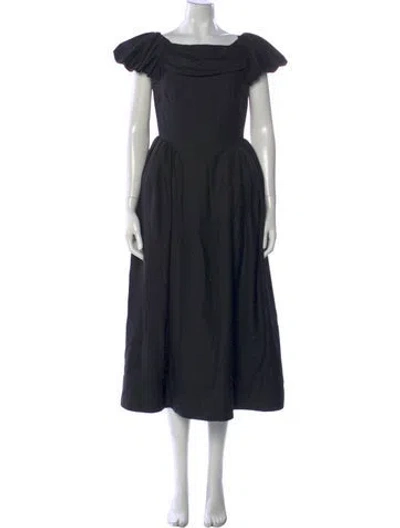 Pre-owned Simone Rocha Wool Midi Length Dress In Black
