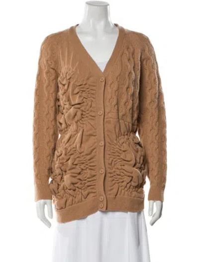 Pre-owned Simone Rocha Wool V-neck Sweater In Brown