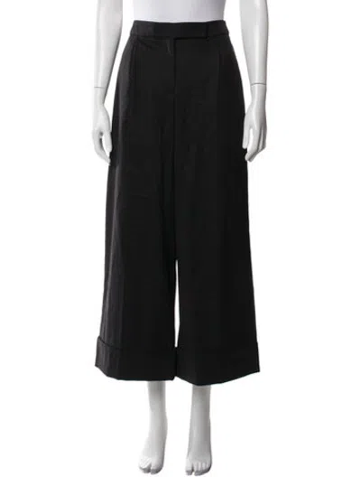 Pre-owned Simone Rocha Wool Wide Leg Pants In Black