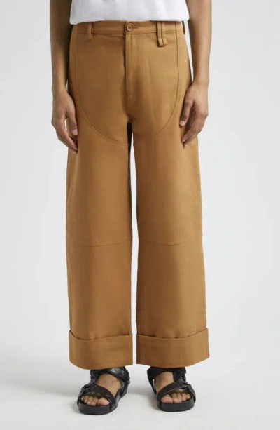 Simone Rocha Workwear Chaps Cotton Twill Pants In Olive