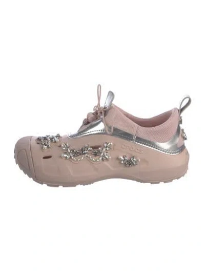 Pre-owned Simone Rocha X Crocs Rubber Colorblock Pattern Oxfords In Pink