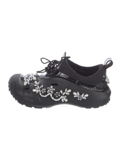 Pre-owned Simone Rocha X Crocs Rubber Crystal Embellishments Sneakers In Black