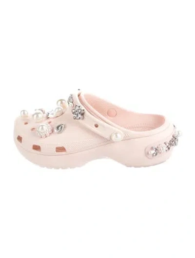 Pre-owned Simone Rocha X Crocs Rubber Flats In Pink