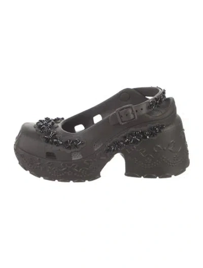 Pre-owned Simone Rocha X Crocs Rubber Mary Jane Flats In Grey