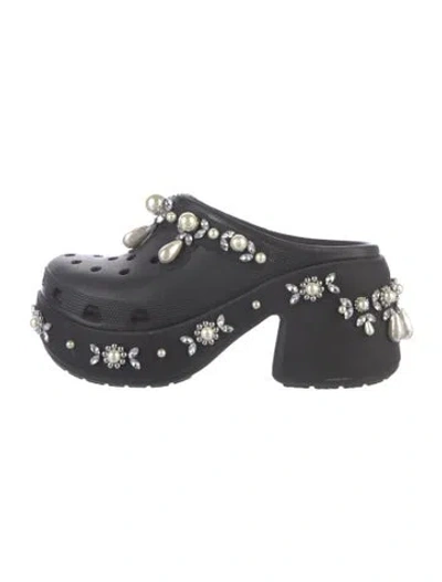 Pre-owned Simone Rocha X Crocs Rubber Mules In Black