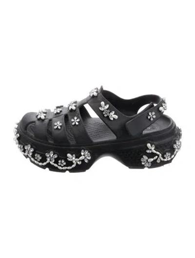 Pre-owned Simone Rocha X Crocs Rubber Sandals In Black