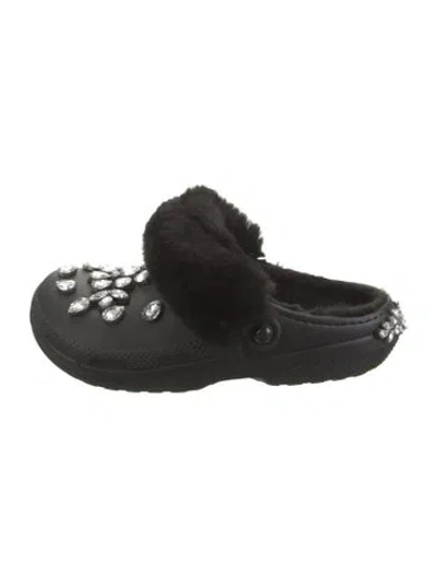 Pre-owned Simone Rocha X Crocs Rubber Slingback Flats In Black