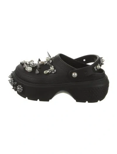 Pre-owned Simone Rocha X Crocs Rubber Studded Accents Chunky Sneakers In Black