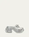 Simone Rocha X Crocs X Crocs Siren Spiked Clogs In Metallic Silver