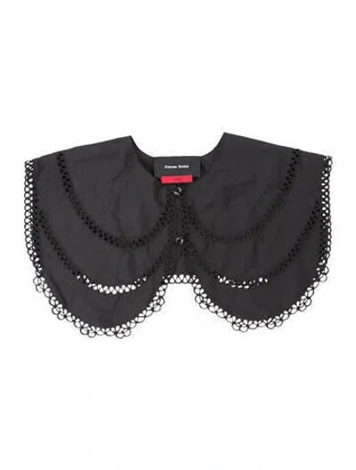 Pre-owned Simone Rocha X Ikram Detachable Collar Silk Shawl In Black