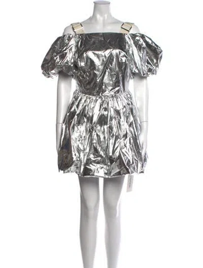 Pre-owned Simone Rocha X Ikram Mini Dress In Silver