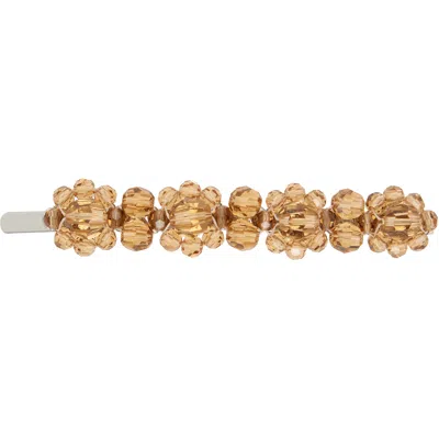 Simone Rocha Yellow Flower Hair Clip In Tobacco