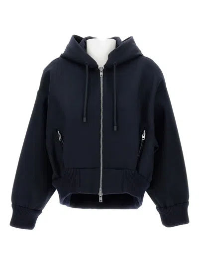 Simone Rocha Zipper Closure Hoodie In Blue
